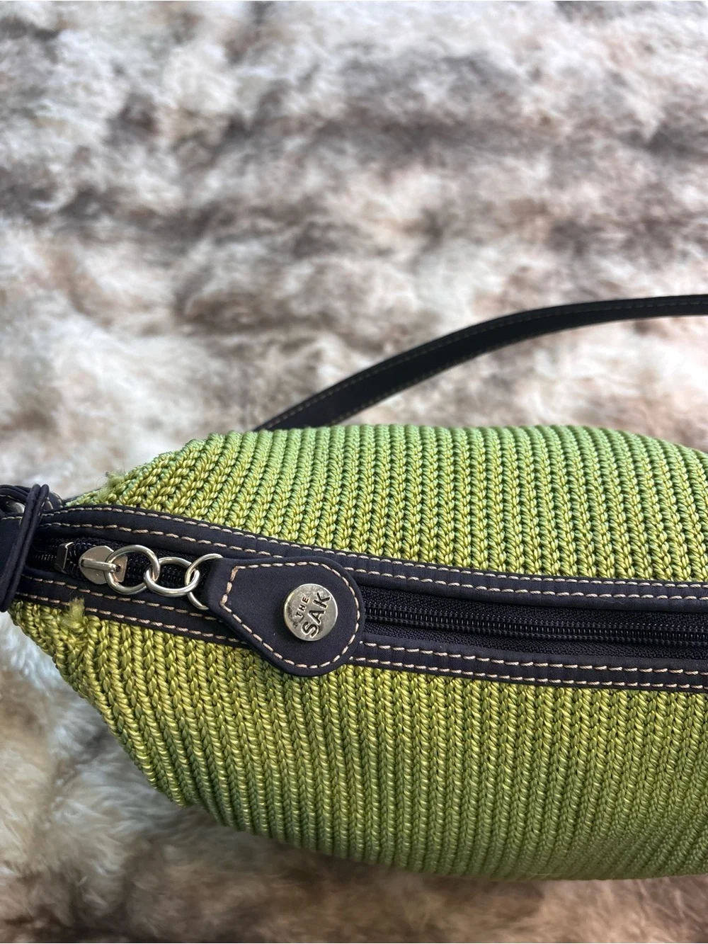 The Sak Green and Yellow Printed Interior Hobo